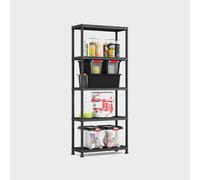 Scaffale in Resina Shelf Plus 5 Ripiani Nero 75 x 32 x 176 cm