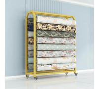 Scaffale in tessuto resistente, supporto regolabile in acciaio con 20 aste mobili, per vetrine in pelle vinilica e pellicola per carta da parati, 145 cm, bianco