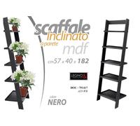 SCAFFALE INCLINATO A PARETE LIBRERIA APPOGGIO 5 RIPIANI SALOTTO MODERNO 18257cm