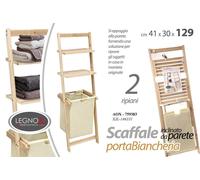 SCAFFALE INCLINATO APPOGGIO PARETE PORTA ASCIUGAMANI BIANCHERIA RIPAINI 129 cm
