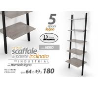 SCAFFALE INCLINATO LIBRERIA APPOGGIO 5 RIPIANI SALOTTO INGRESSO MODERNO 18064cm