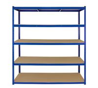 Scaffale industriale T-Rax 160x60x180cm: 5 ripiani, 265kg/ripiano, assemblaggio senza viti