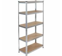 Scaffale Kit Ad Incastro 90x40x180H cm Zincato Ripiani in Legno MDF RINFORZATO