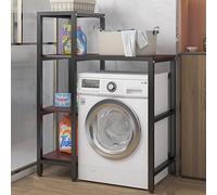 Scaffale Lavatrice Asciugatrice,Mobile Lavatrice Asciugatrice Colonna,Supporto Lavatrice Asciugatrice,Piano 3 Livelli Asciugatrice Superiore Impilabile Rack,Per Bagno, Cucina, Balcone, Lavanderia(Blac