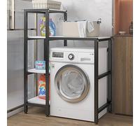 Scaffale Lavatrice Asciugatrice,Mobile Lavatrice Asciugatrice Colonna,Supporto Lavatrice Asciugatrice,Piano 3 Livelli Asciugatrice Superiore Impilabile Rack,Per Bagno, Cucina, Balcone, Lavanderia(Blac