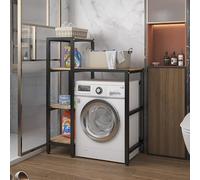 Scaffale Lavatrice Asciugatrice,Mobile Lavatrice Asciugatrice Colonna,Supporto Lavatrice Asciugatrice,Piano 3 Livelli Asciugatrice Superiore Impilabile Rack,Per Bagno, Cucina, Balcone, Lavanderia(Blac