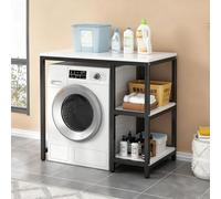 Scaffale Lavatrice Asciugatrice Robusto, Ripiano Sopra la Lavatrice con Acciaio Rinforzato, Portata 150kg per Lavanderia(Black 1,110cm/43.3in)