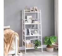 Scaffale Libreria 4 Ripiani in Legno di Bambu 48x32 H116cm Casa Ufficio Terrazzo