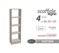 SCAFFALE LIBRERIA 4 RIPIANI SALVASPAZIO SALOTTO UFFICIO BAGNO TORTORA 1054024