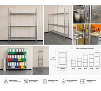 Scaffale Libreria Cromato Modulare Metallo Tondino 8mm | 5 Altezze 5 Larghezze