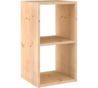 Scaffale Libreria Cubo 2 Piani Componibile in Legno Pino 36x33x71 cm