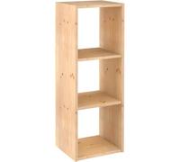 Scaffale Libreria Cubo 3 Piani Componibile in Legno Pino 36x33x107 cm