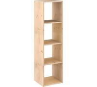 Scaffale Libreria Cubo 4 Piani Componibile in Legno Pino 33x36x140 cm