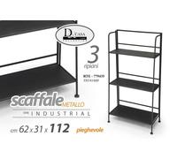SCAFFALE LIBRERIA ENTRATINA 4 RIPIANI INGRESSO METALLO INDUSTRIALE 1126231 CM