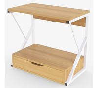 Scaffale Mensola Cucina Mobiletto Porta Microonde Cassetto Metallo Legno Beige