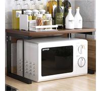 Scaffale Mensola Cucina Mobiletto Porta Microonde con Ripiano Metallo Legno Noce