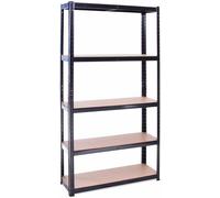 Scaffale Mensola Scaffali Scaffalatura Magazzino Nero 5 Ripiani Legno 2 PACK