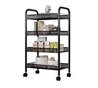 Scaffale metallico a 4 ripiani con ruote 86x29x12cm