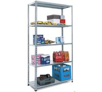 SCAFFALE METALLICO ASTE INTERE CON IN KIT A 5 RIPIANI 100x40x196h LAMIERA GRIGIO