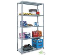 SCAFFALE METALLICO ASTE INTERECON IN KIT A 5 RIPIANI 120x40x196h LAMIERA GRIGIO