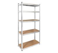 Scaffale metallico da magazzino 180x90x40 cm color argento