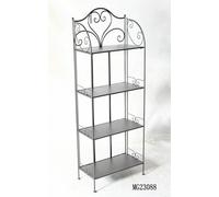 SCAFFALE METALLO 4 RIPIANI SALOTTO CUCINA BAGNO INGRESSO PIANTE NERO 1335127cm