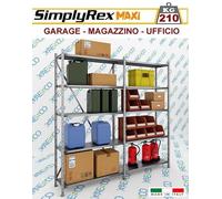 Scaffale Metallo KIT SIMPLYREX Garage, Magazzino, Archivio - cm.L.200xP.50xH200