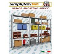 Scaffale Metallo KIT SIMPLYREX Garage, Magazzino, Archivio - cm.L.300xP.50xH200