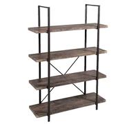 SCAFFALE METALLO LIBRERIA ENTRATINA 4 MENSOLE RIPIANI LEGNO INGRESSO h14010033