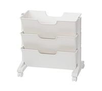 Scaffale Mobile a 3 Livelli, Carrello di Plastica Rotolante Organizzatore Libri di Grande Capacità con Ruota Universale Scaffali per Libri Mobili per Camera, Studio, Ufficio,