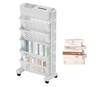 Scaffale Mobile - Carrello Portaoggetti Rotante A 5 Livelli, Libreria Multifunzione | Scaffale Organizer Con Rotelle In Materiale Affidabile Per Studio Domestico, Soggiorno, Ufficio, Appartamento, Des
