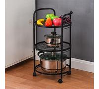 Scaffale mobile da cucina a 3 strati in acciaio al carbonio mensola da bagno con ruote salvaspazio carrello strumenti (colore: E, dimensioni: 1 pz) (D 1 pz)