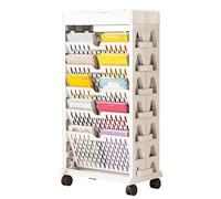 Scaffale mobile da scrivania, carrello portaoggetti per libri e artigianato, girevole, per casa, cucina, camera da letto, bagno, libreria multiuso (bianco, 74 x 37 x 19 cm)