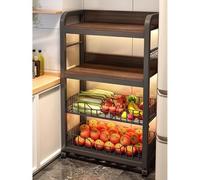 Scaffale mobile universale con pulegge, scaffale multifunzionale per cucina, libreria, organizzazione del bagno