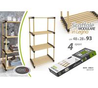 SCAFFALE MODULARE 4 RIPIANI LEGNO CUCINA BAGNO INGRESSO MODERNO 934028cm
