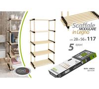 SCAFFALE MODULARE 5 RIPIANI LEGNO Casa Ufficio Bagno 5628117CM
