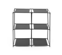 Scaffale modulare plastica Shelvy 4 scomparti nero 68x34,5x70 cm Nero