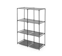 Scaffale modulare plastica Shelvy 6 scomparti nero 68,5x34,5x104 cm Nero