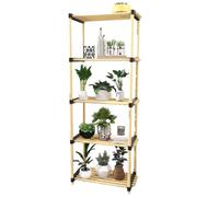 Scaffale Modulare Slim Scaffalatura Portaoggetti Mobiletto Multiuso con Mensole in Legno Naturale 5 Ripiani Arredamento Da Bagno Ingresso Casa Dimensione 28 x 49 x 127 cm
