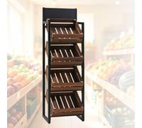 Scaffale multi-livello da terra, cestino per frutta, verdura e snack