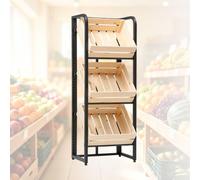 Scaffale multi-livello da terra, cestino per frutta, verdura e snack