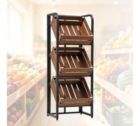 Scaffale multi-livello da terra, cestino per frutta, verdura e snack