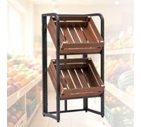 Scaffale multi-livello da terra, cestino per frutta, verdura e snack