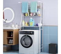 Scaffale multifunzionale con rondella superiore, salvaspazio, per bagno, bagno, lavanderia, essenziale, elegante, salvaspazio.