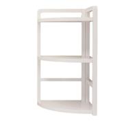 Scaffale multifunzionale in legno a 2 strati design angolare soluzione di archiviazione desktop salvaspazio supporto angolare per case e ufficio espositore multiuso