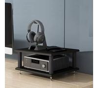 Scaffale multifunzionale per apparecchiature audio/video HiFi a 4 ripiani, elegante supporto AV nero per casa/ufficio, centro di intrattenimento multimediale, torre di archiviazione multimediale a 2