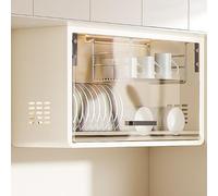 Scaffale multifunzionale per la cucina, Portaoggetti da a parete - Scolapiatti senza foratura e organizer per pensili (sottopensile o a parete)(Creamy White,54*26*34cm/21.3*10.2*13.4in)