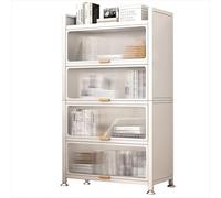 Scaffale multifunzione da cucina con sportello ribaltabile per forno a microonde, con 4 ruote girevoli, autoportante a 5 ripiani, per cucina, sala da pranzo e soggiorno (80 x 42 cm)
