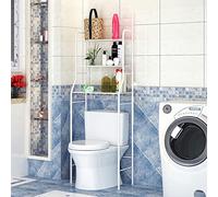 Scaffale Multifunzione per Bagno Rack Mensole Salvaspazio, Organizer per Bagno, WC, Bidet e Lavanderia, 3 Ripiani Portaoggetti in Ferro, Portasciugamani (157 * 55 * 26cm (bianco))