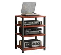 Scaffale multimediale a 4 ripiani, per componenti stereo, apparecchiature audio e video HiFi, elegante supporto per casa, ufficio, teatro DJ, 60 x 48 x 88 cm
